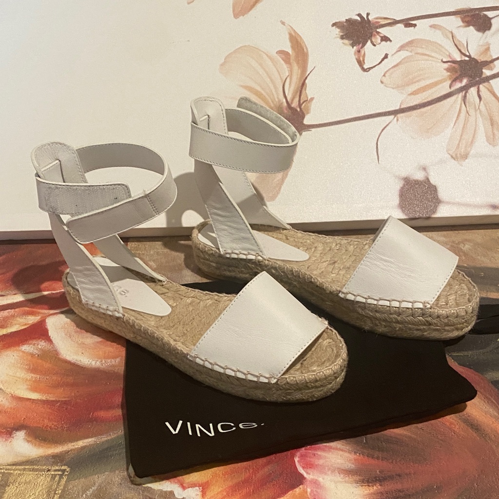 Vince Women's White Ankle Strap Espadrilles
